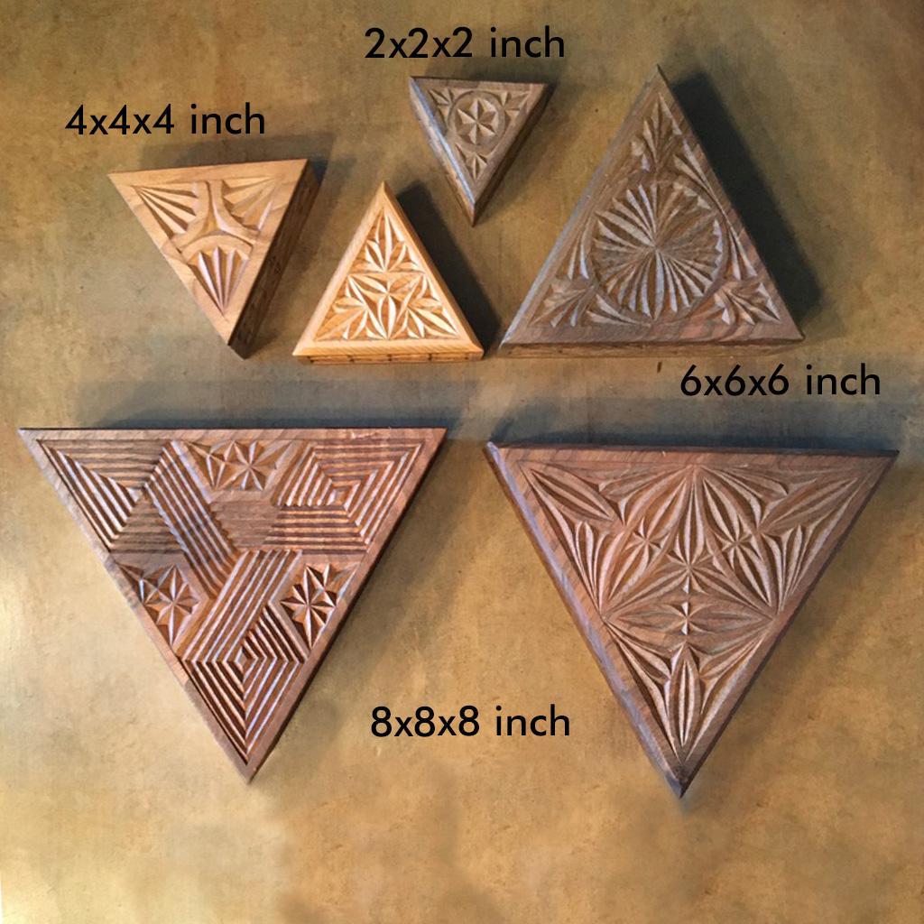 Carved Triangular Box - 2x2x2in
