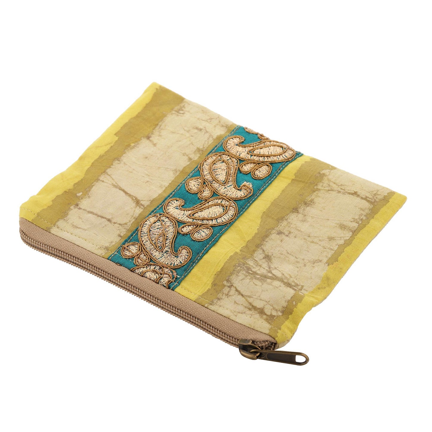 Dekko Banded Block Print Pouch