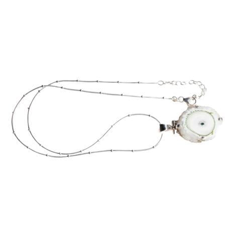 Solar Quartz Silver Pendant Necklace