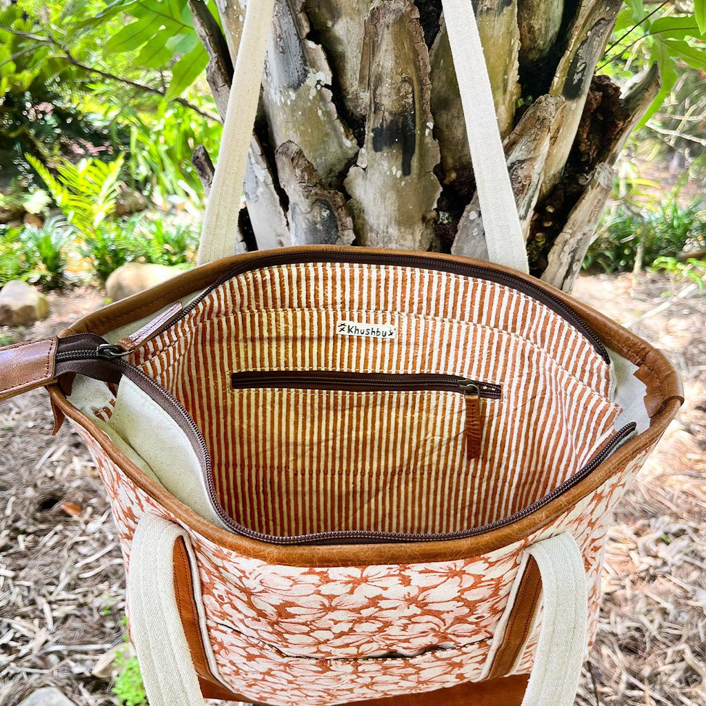 Spring Fling Leather Tote