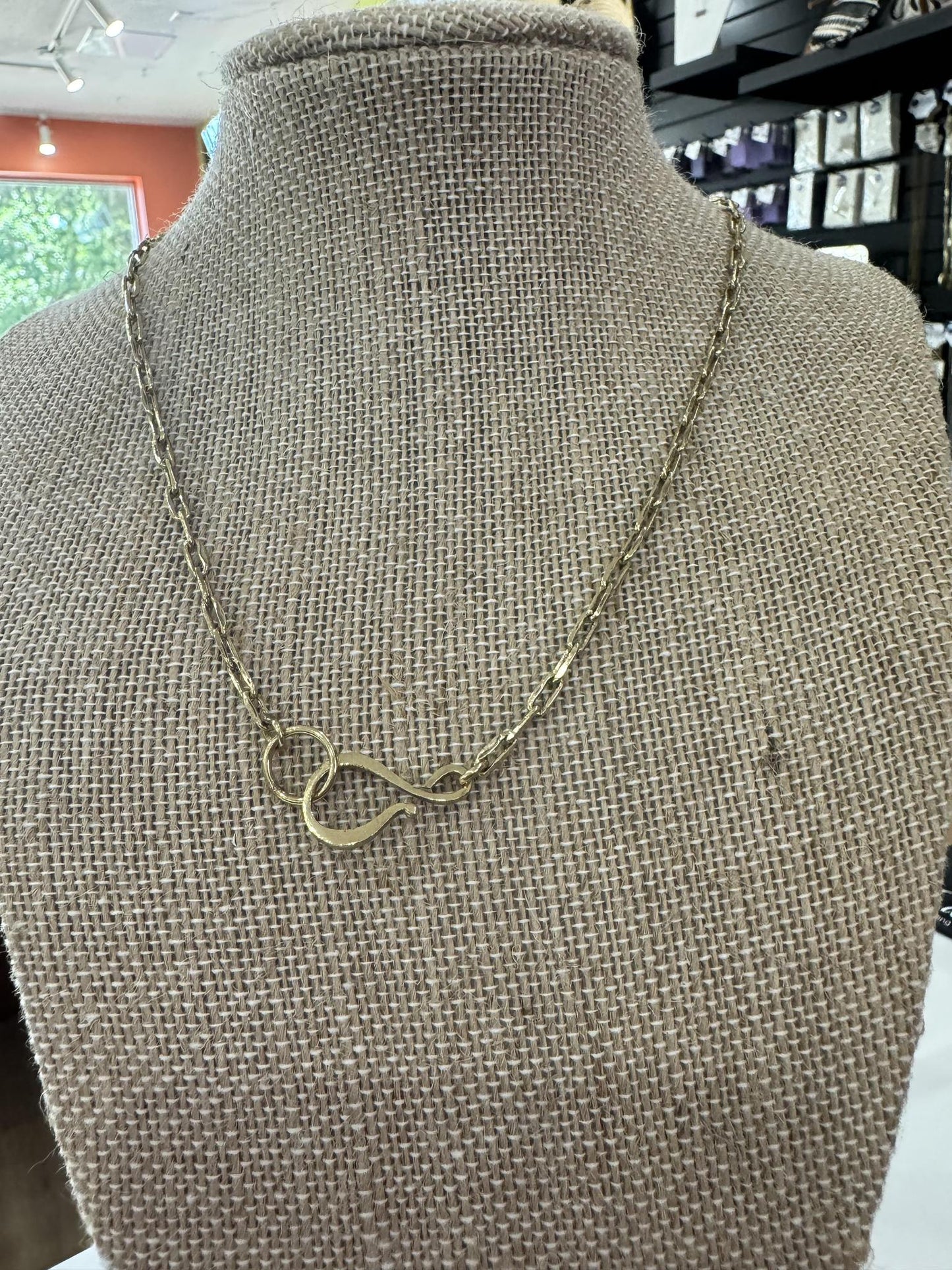Brass Hook & Chain Necklace