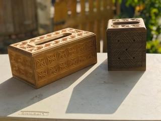 Carved Rectangular Tissue Box