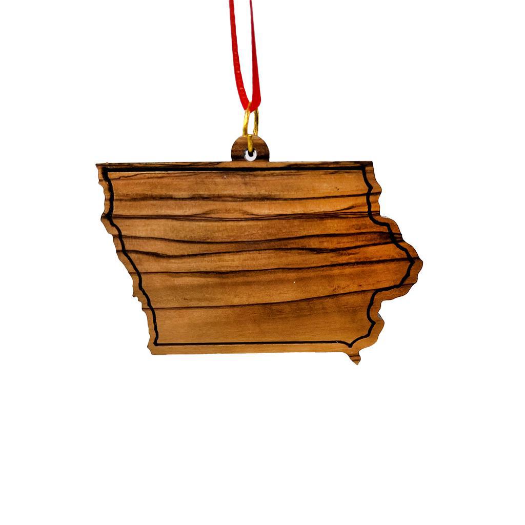 Olive Wood State Ornament