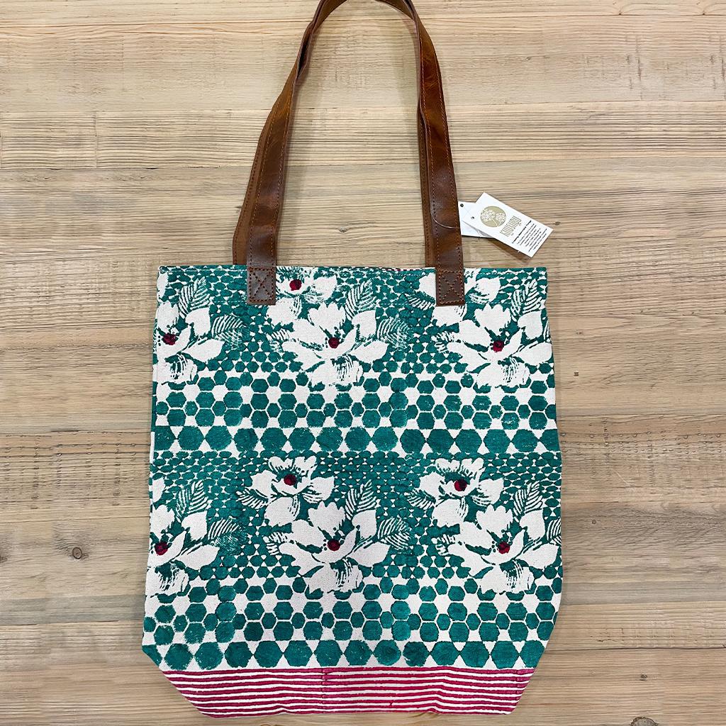 Sunder Tote Bag - Teal Hibiscus