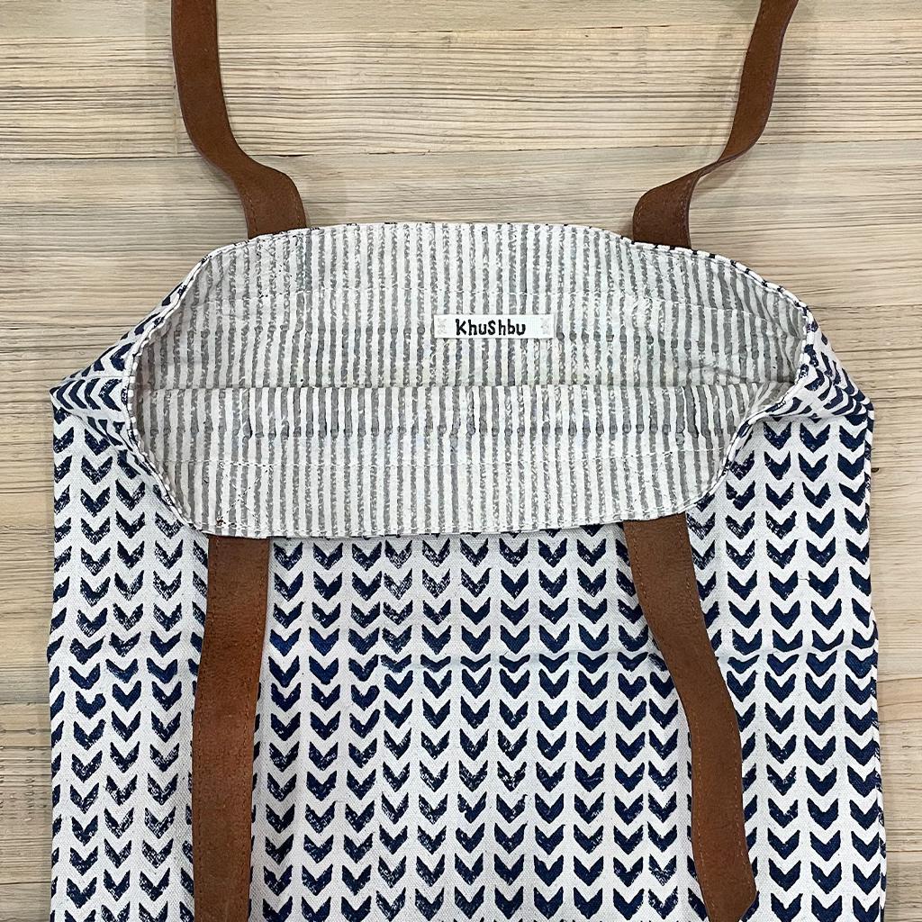 Sunder Tote Bag - Navy Leher