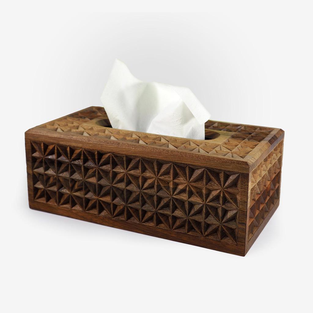 Carved Rectangular Tissue Box