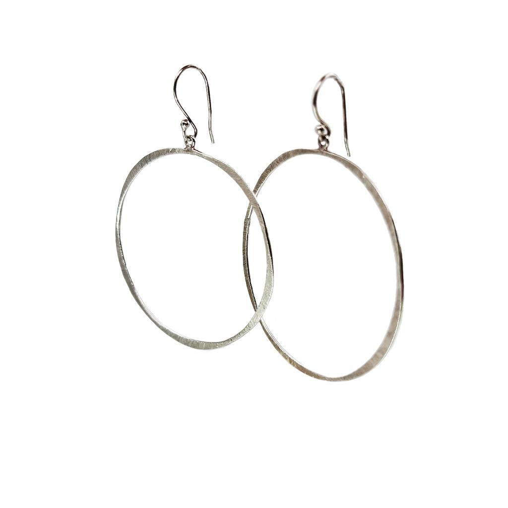 Sterling Silver Scratched Hoops