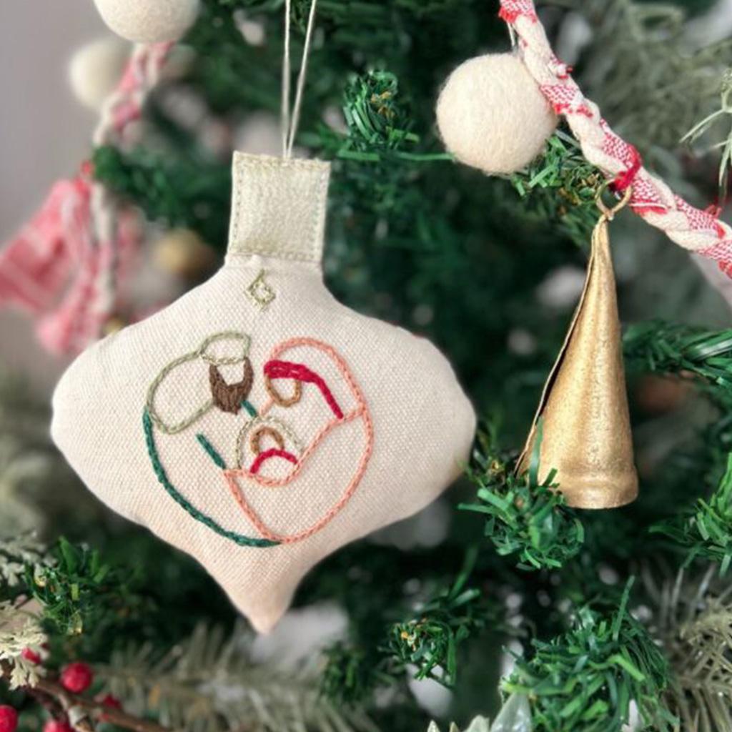 Rustic Embroidered Ornament