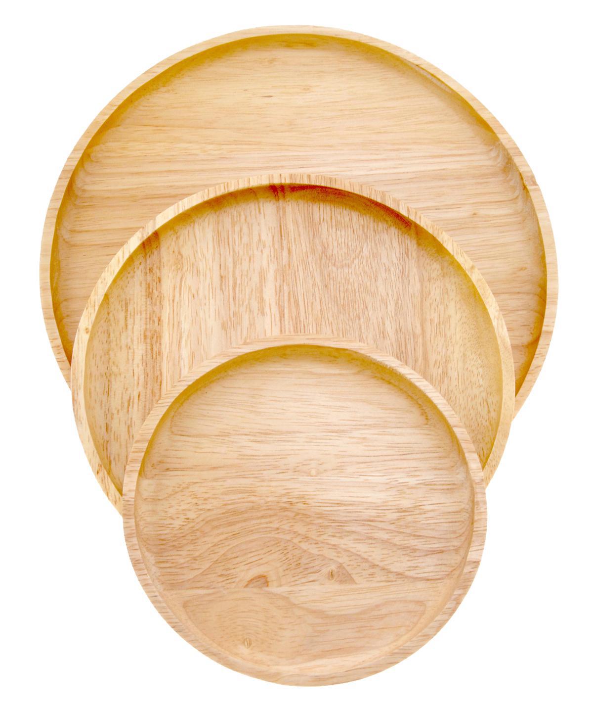 Rubber Tree Wood Tray Circle SM