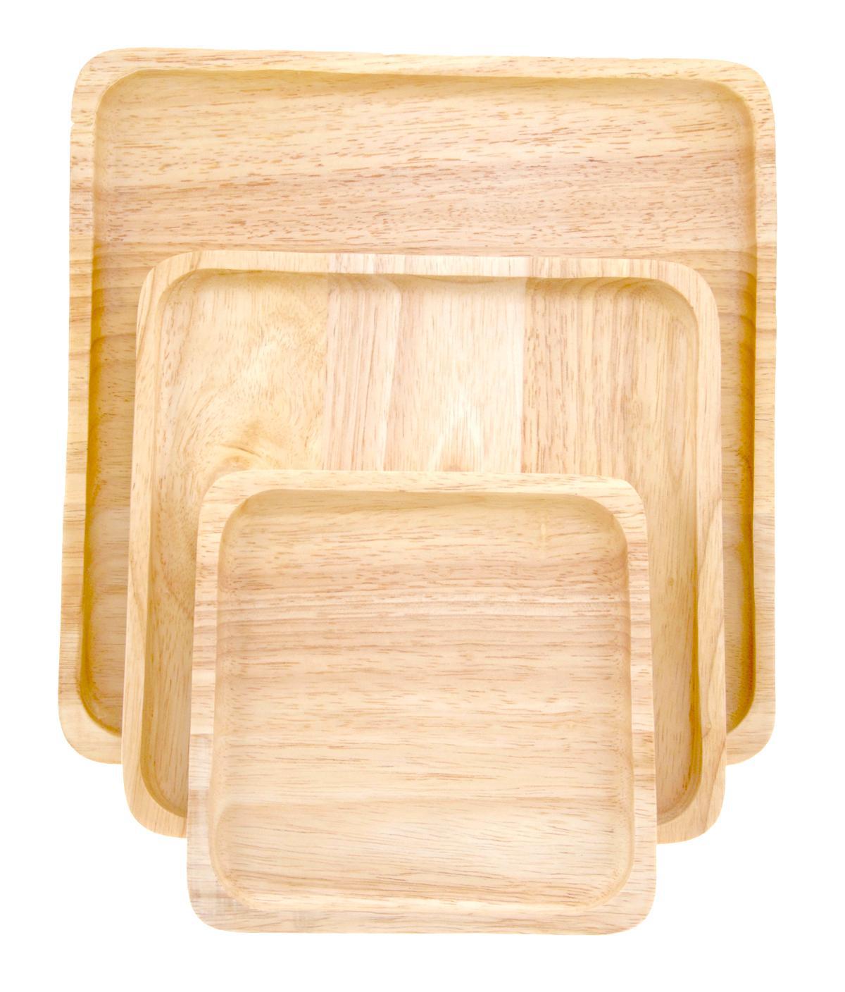 Rubber Tree Wood Tray 6"x6"