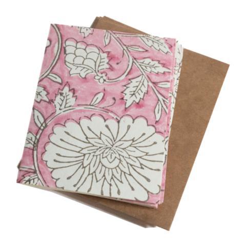 Block Print Floral Card Set
