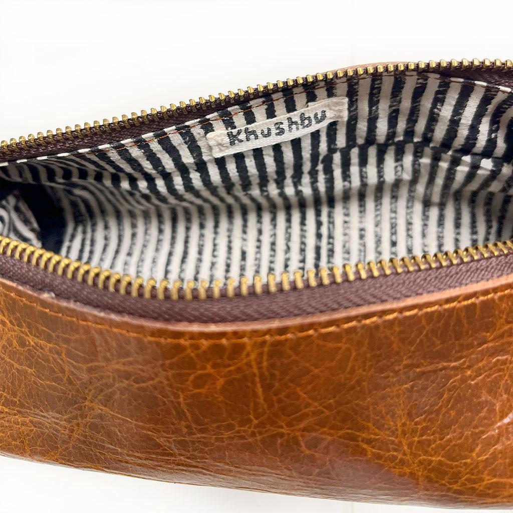 Tubular Leather Toiletry Pouch