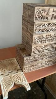 Carved Square Box - 4 in x 4 in
