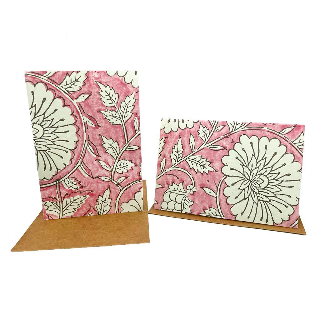 Block Print Floral Card - Set of 6