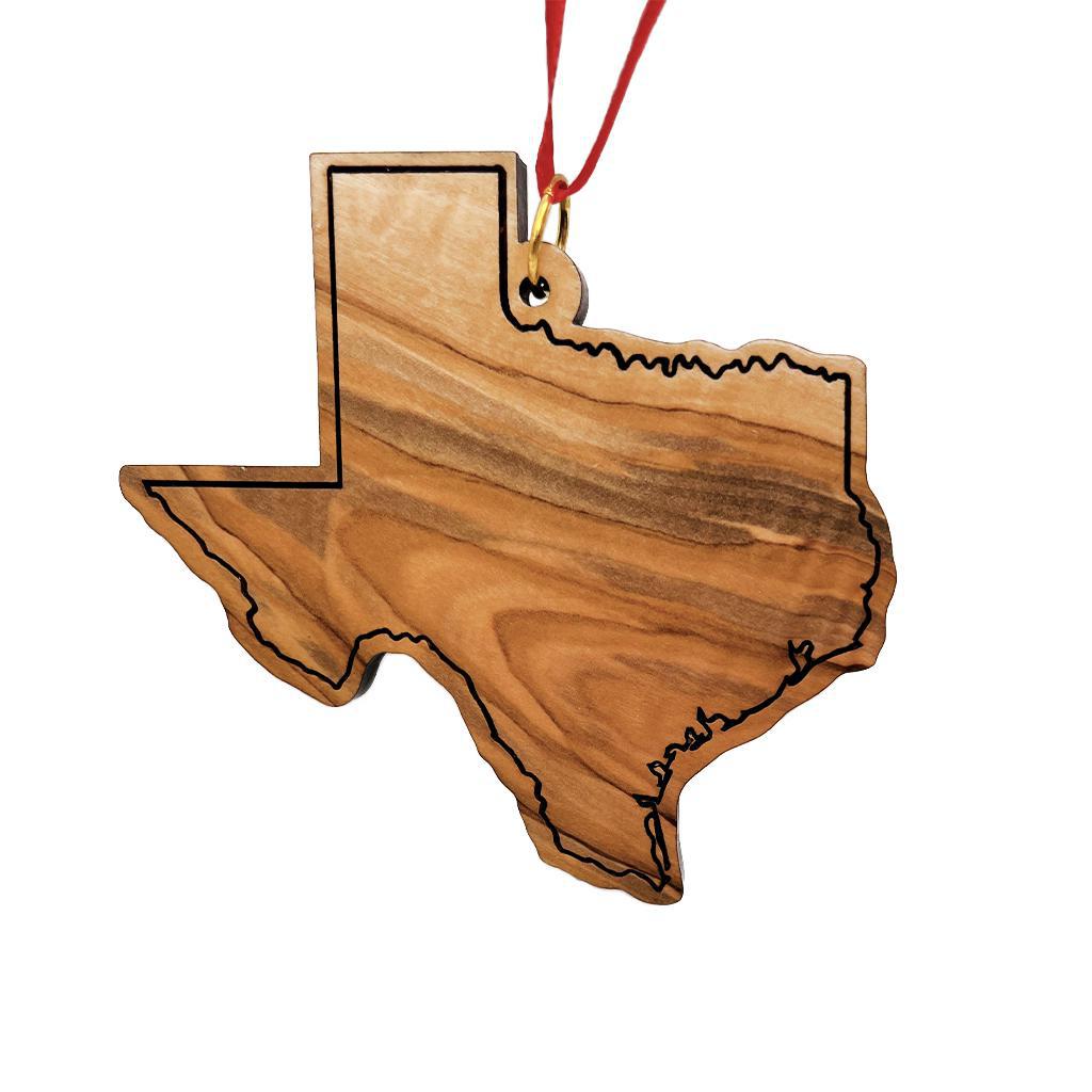 Olive Wood State Ornament