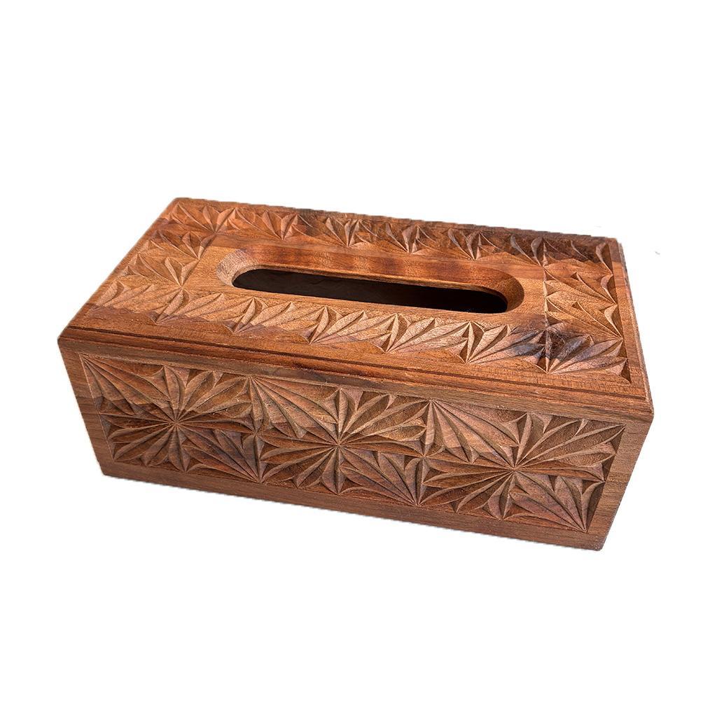 Carved Rectangular Tissue Box