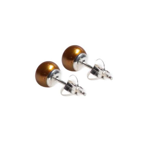 Chocolate Pearl Stud Earrings