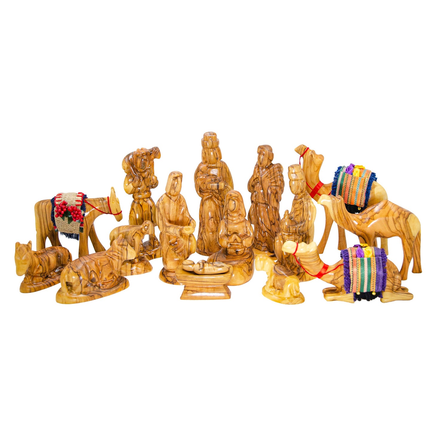 16-Piece Olive Wood Nativity Set