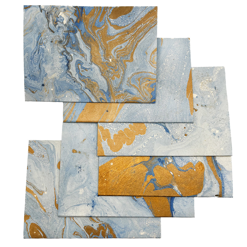 Blue Marbled Card Set