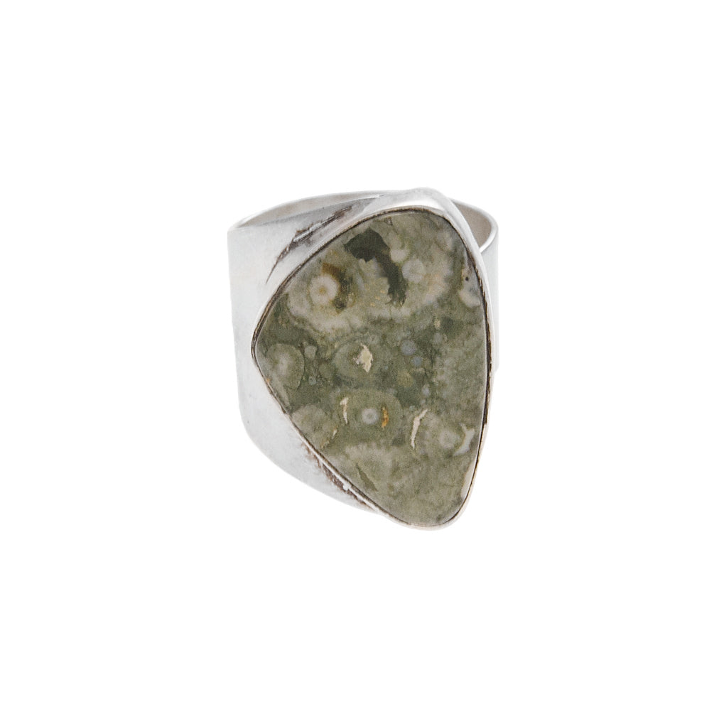 Rainforest Jasper Silver Ring