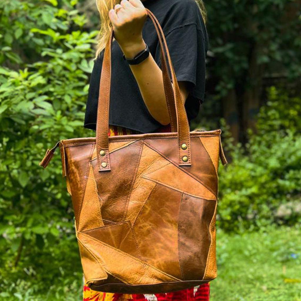 Patchwork Leather Tote