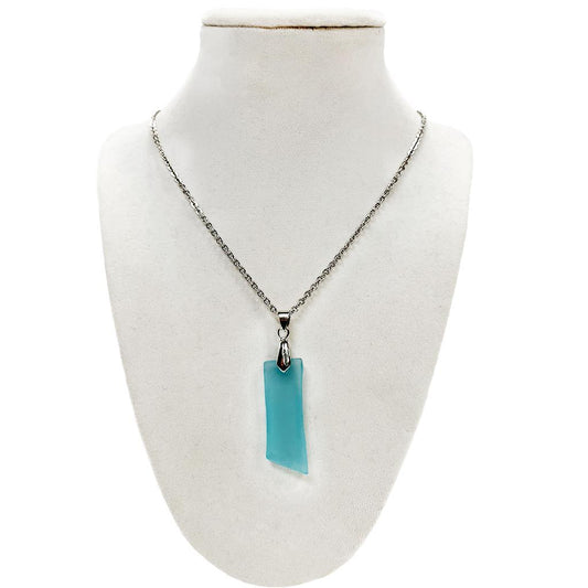 Aqua Recycled Glass Necklace