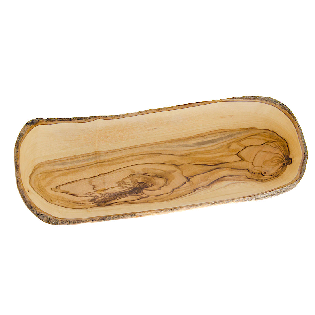 Olive Wood Oval Bark Bowl