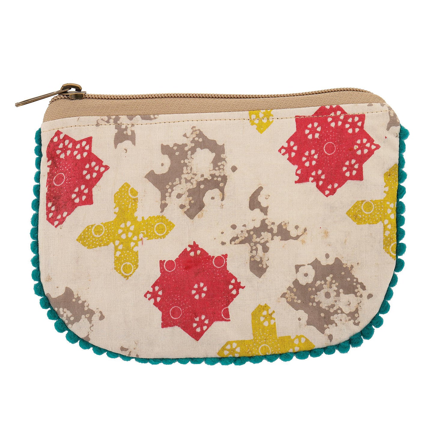 Dekko Fringed Block Print Pouch
