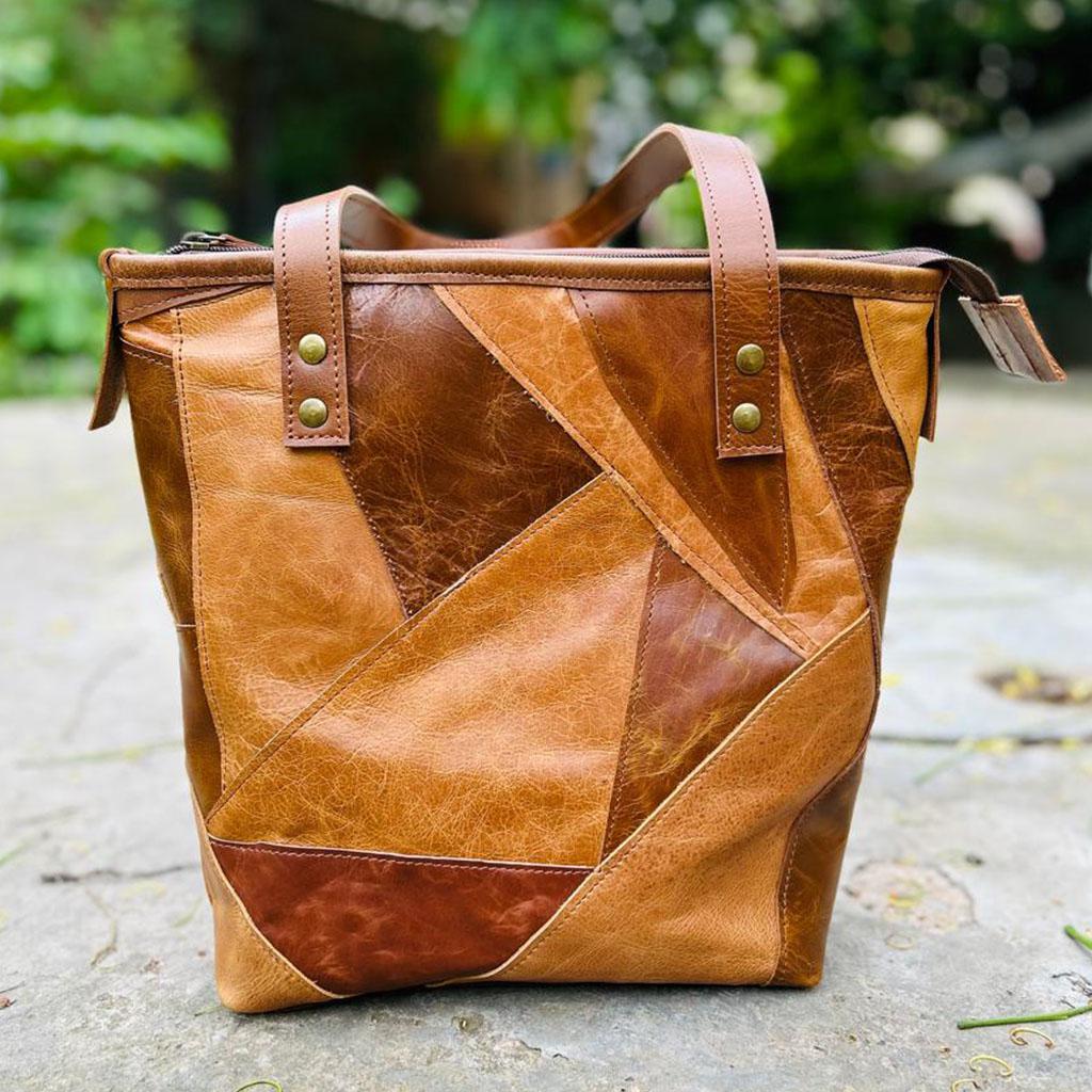 Patchwork Leather Tote