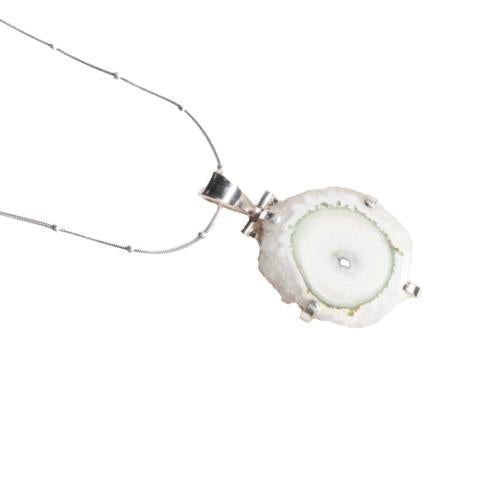 Solar Quartz Silver Pendant Necklace