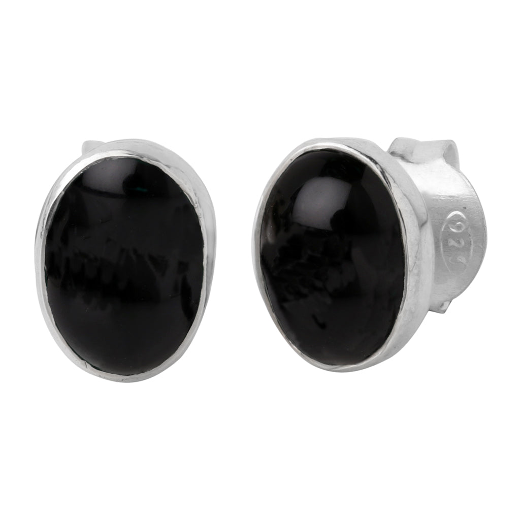 Black Onyx Oval Earrings