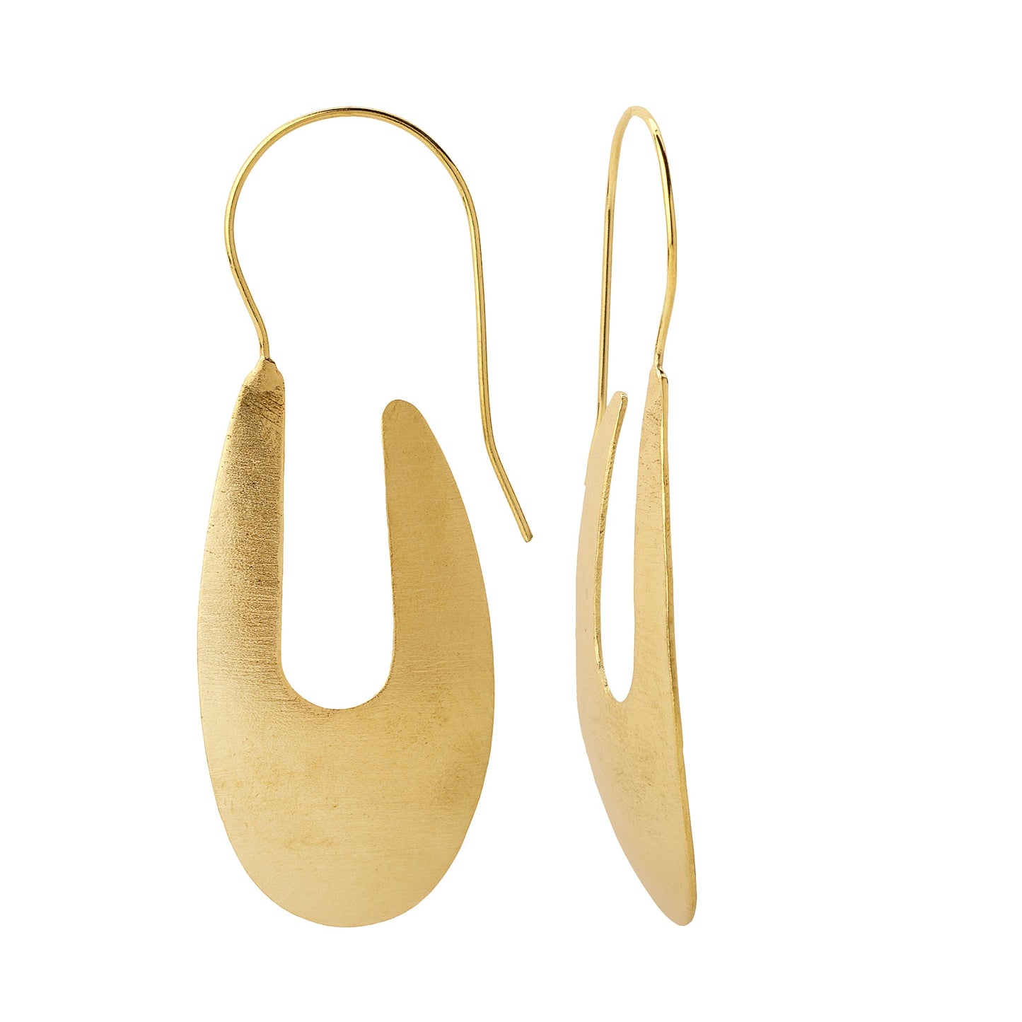 Brass Scoop Earrings