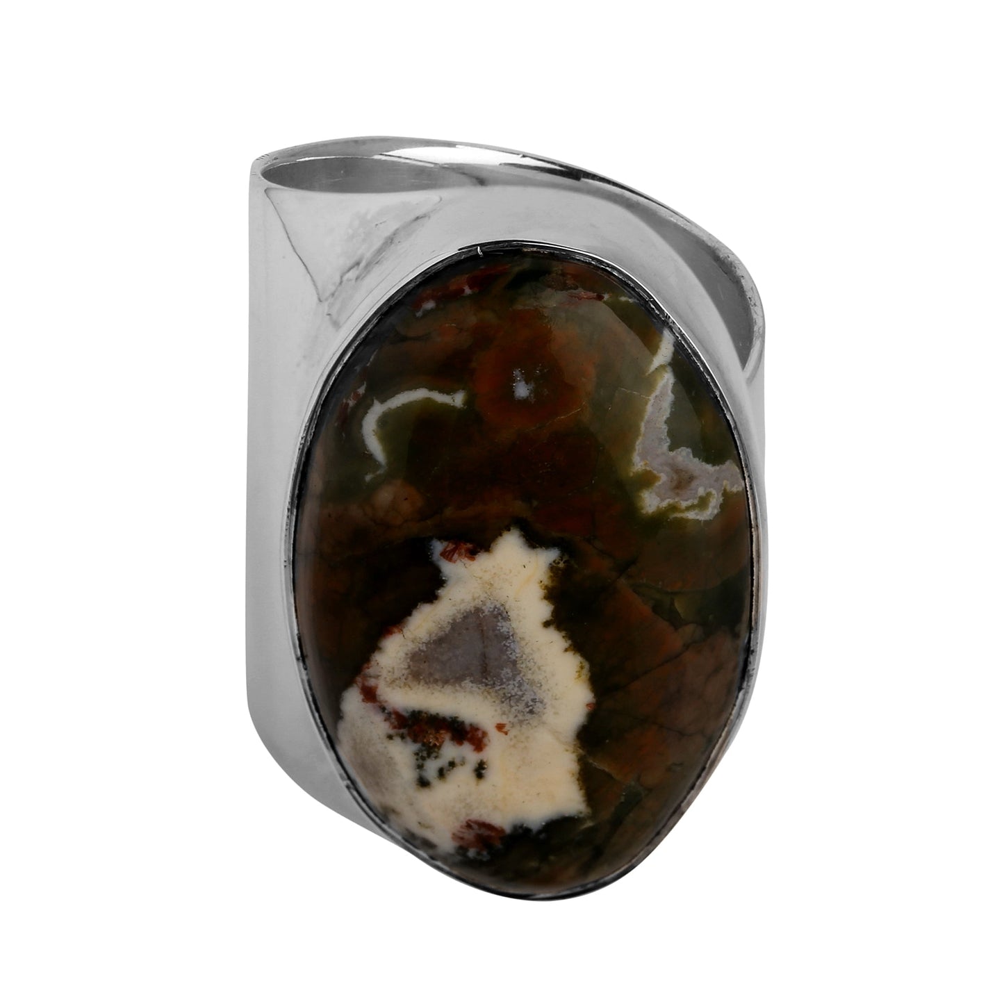 Rainforest Jasper Silver Ring