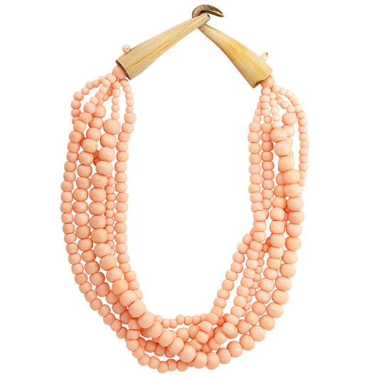 Shakti Beaded Necklace in Blush