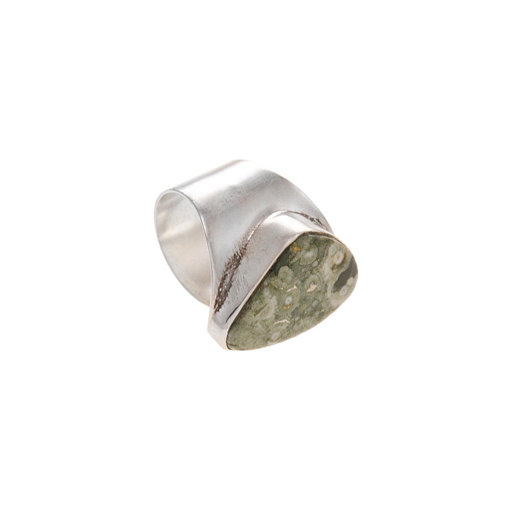 Rainforest Jasper Silver Ring