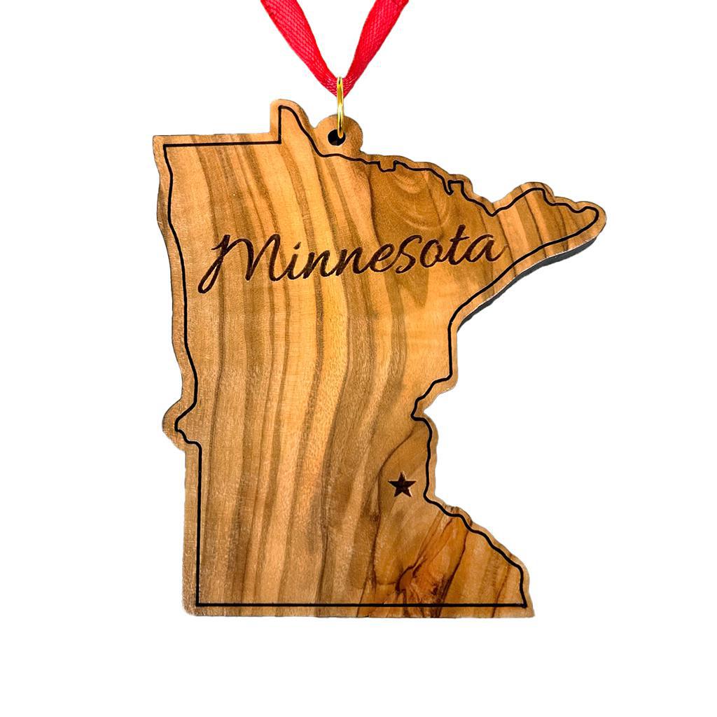 Olive Wood State Ornament