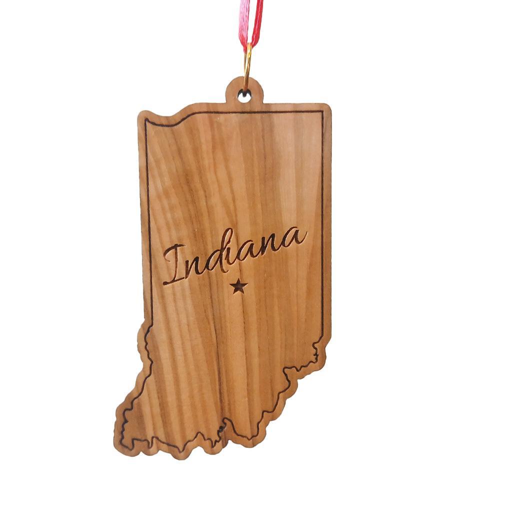 Olive Wood State Ornament