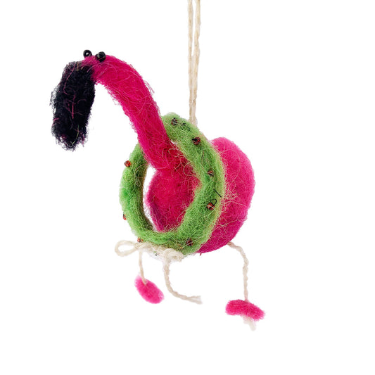 Flamingo Wreath Ornament