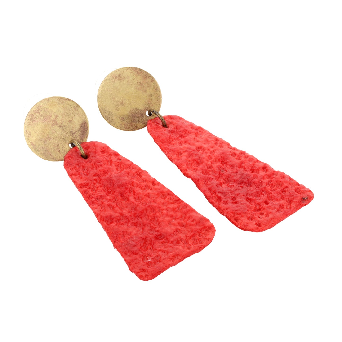 Ruby Red Crinkle Earrings