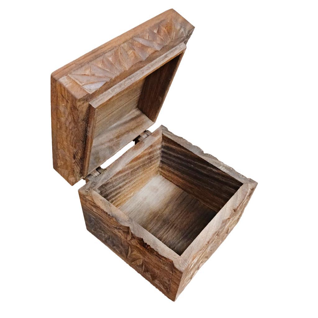 Carved Hinged Box 5 in x 5 in