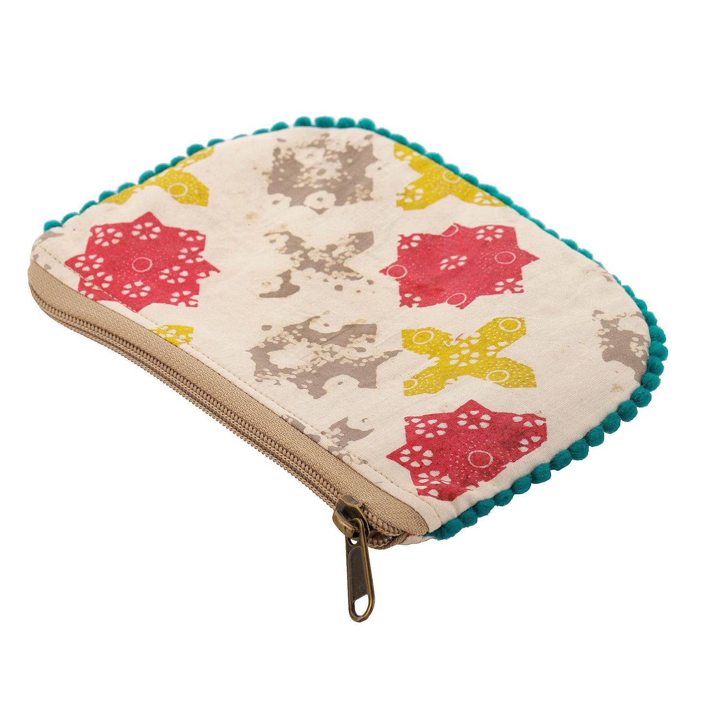 Dekko Fringed Block Print Pouch