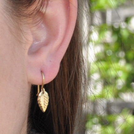 Brass Leaf Earrings