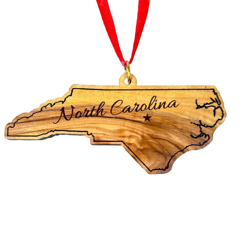 Olive Wood State Ornament