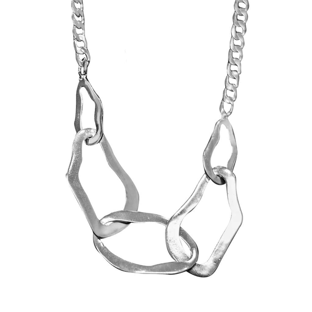 Organic Link Silver Necklace