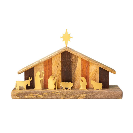 Brass Nativity Scene