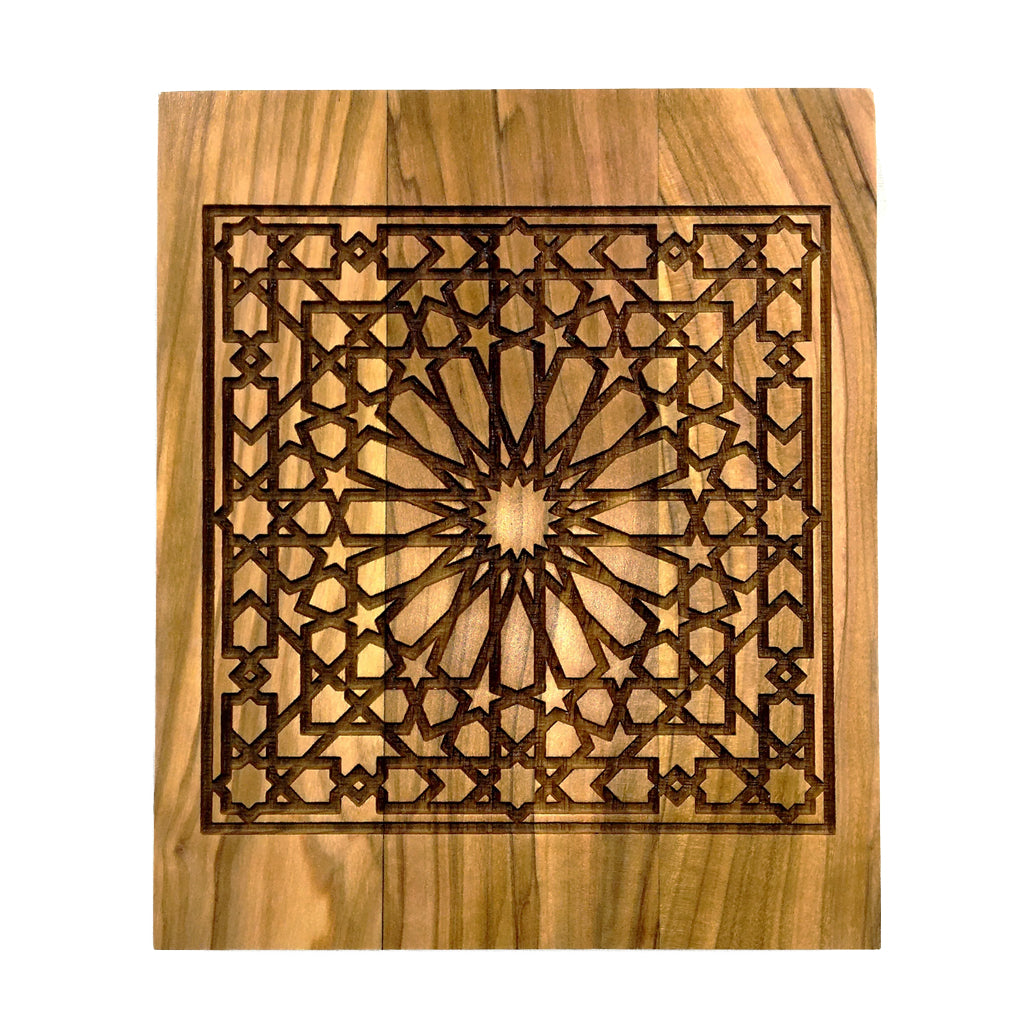 Olive Wood Star Stenciled Box