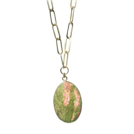 Unakite Cabochon Necklace