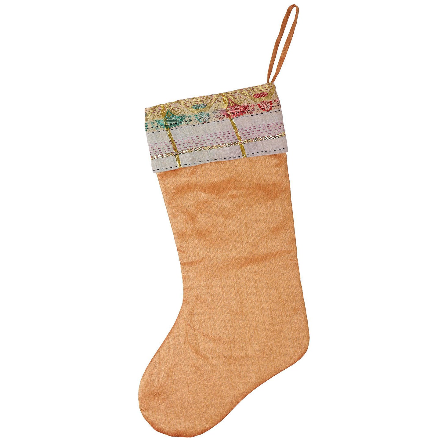 Kantha Cuff Christmas Stocking