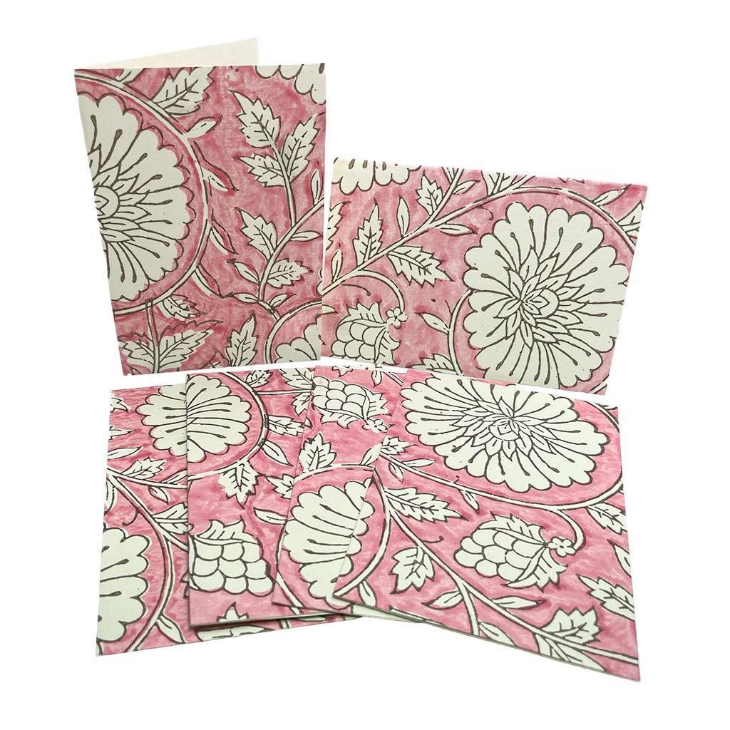 Pink Blooms Floral Card Set