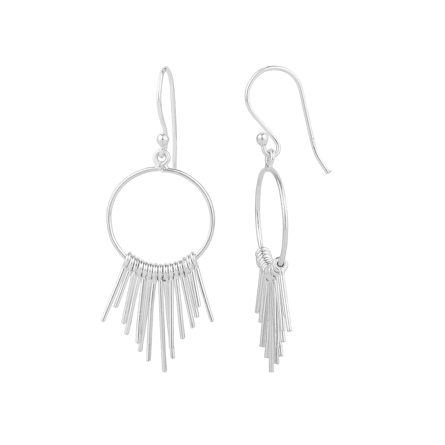 Sterling Silver Fringe Hoops